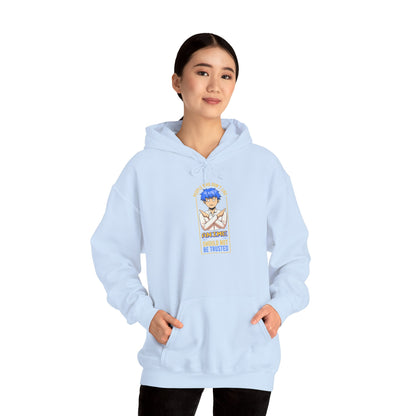Anime Blue-Haired Character Hoodie — 'Promise to Be Trusted' Graphic Pullover
