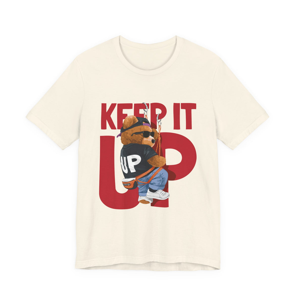 Keep It Up Bear Graphic Tee — Retro Streetwear Teddy T-Shirt