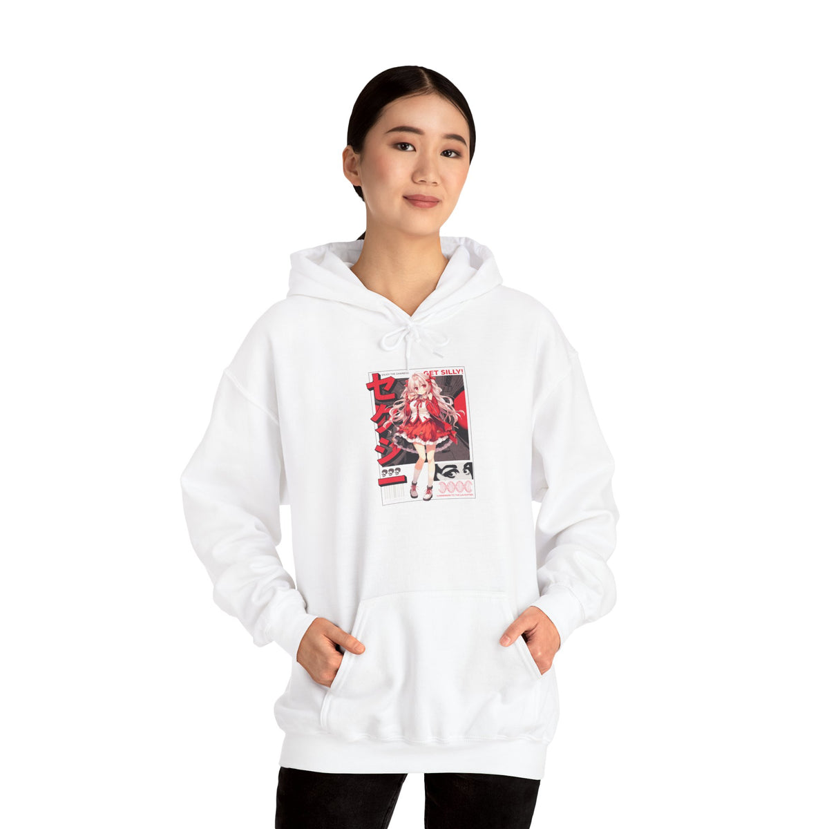 Anime Girl Graphic Hoodie — Red Retro Japanese Manga Design