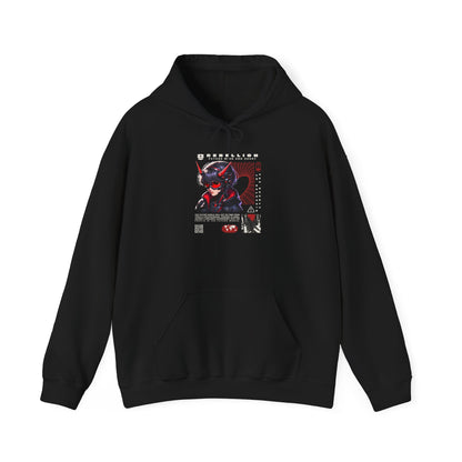 Cyber Samurai Hoodie — Futuristic Red Oni Graphic Pullover
