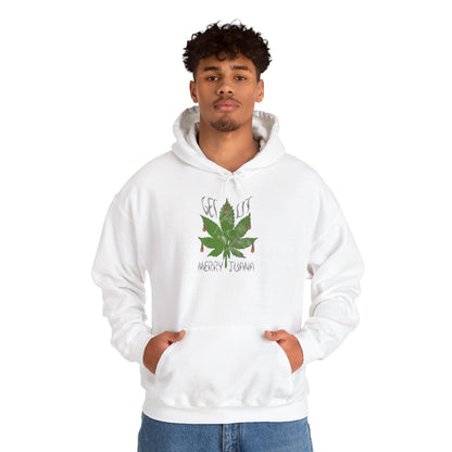 Cannabis Leaf Hoodie - "Get High" Retro Green Graphic Pullover