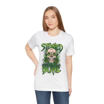 Stoned to the Bone Skull Tee — Cannabis Leaf Graphic T-Shirt