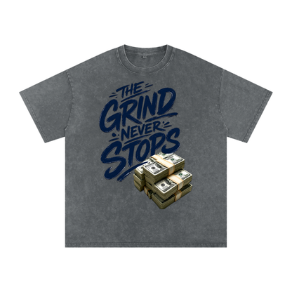 The Grind Never Stops Snow-Washed Cotton Tee