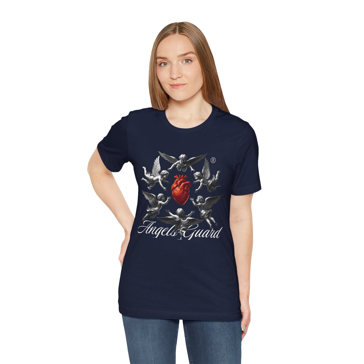 Angel Guard T‑Shirt — Sacred Heart & Cherub Graphic Tee