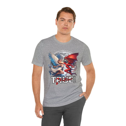True Love Tee — Angel & Devil Heart Graphic T-Shirt