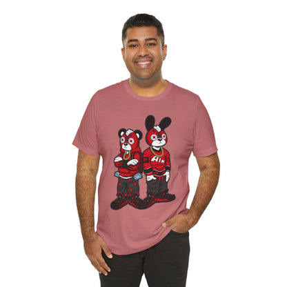 Streetwear Cartoon Bear & Bunny Tee — Hip Hop Graphic T-Shirt