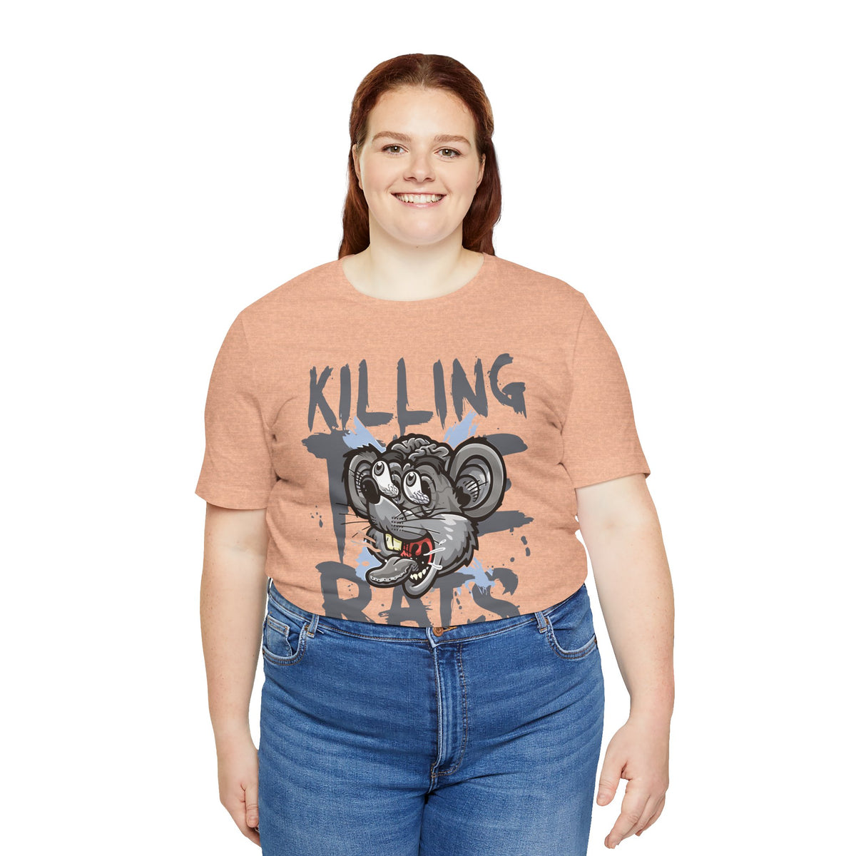 Killing Rats Graphic Tee – Edgy Cartoon Rat Skull Streetwear