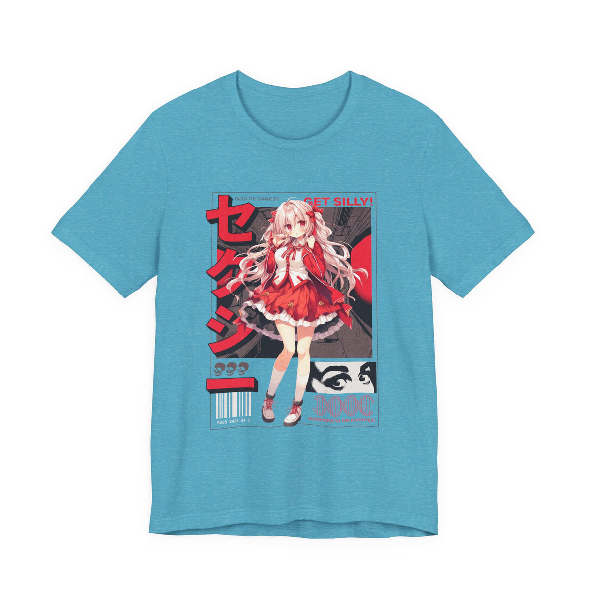 Anime Girl Graphic Tee — "Get Silly!" Red Harajuku Style T-Shirt