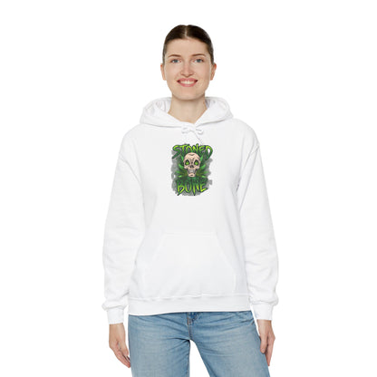 Skull 'Stoned Bone' Hoodie – Green Cannabis Skull Graphic Pullover
