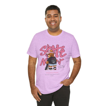 Skate Mom Bear Tee — Cute Pink Skateboard Graphic T-Shirt