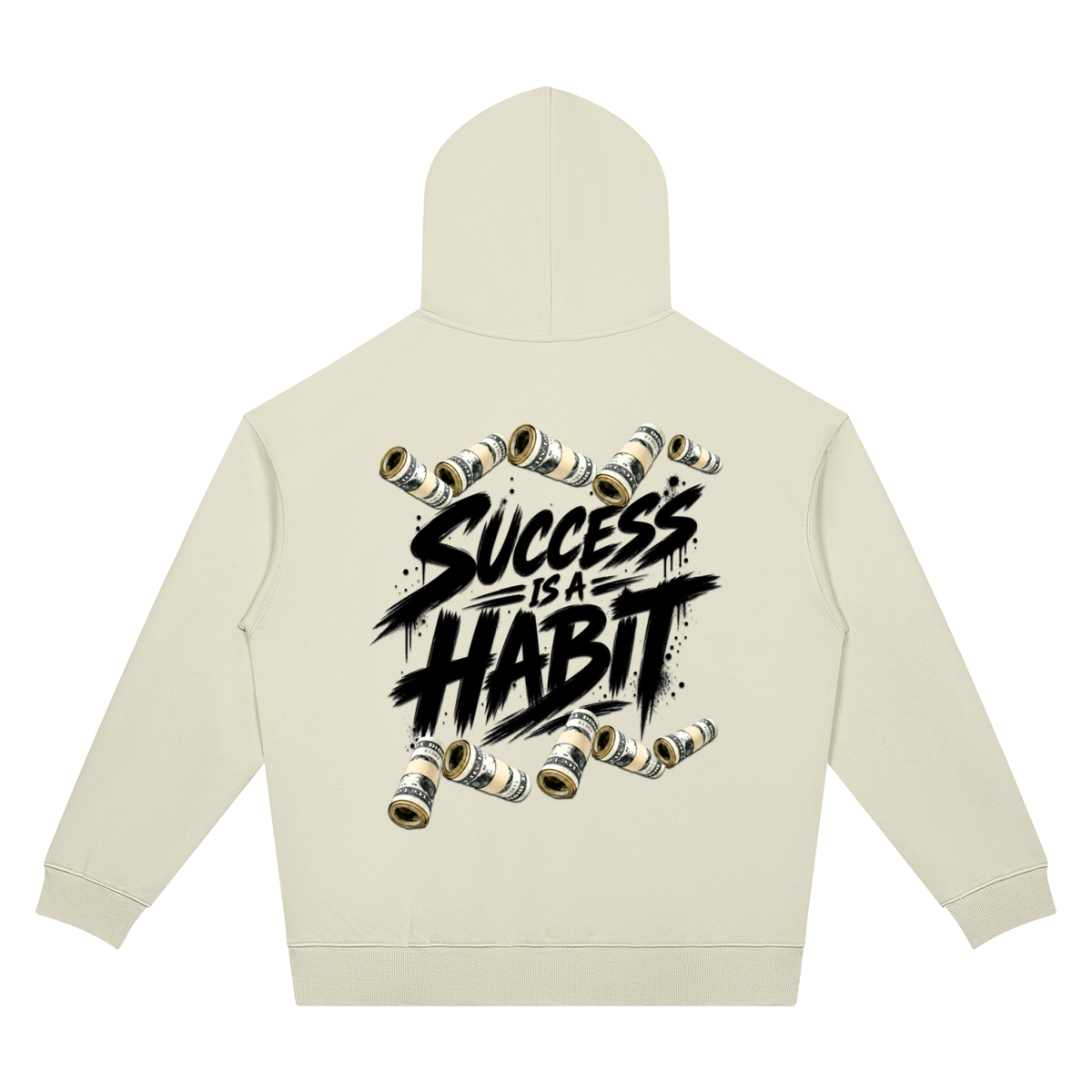 Success Is a Habit Two Sided Graphic Drop Shoulder Hoodie