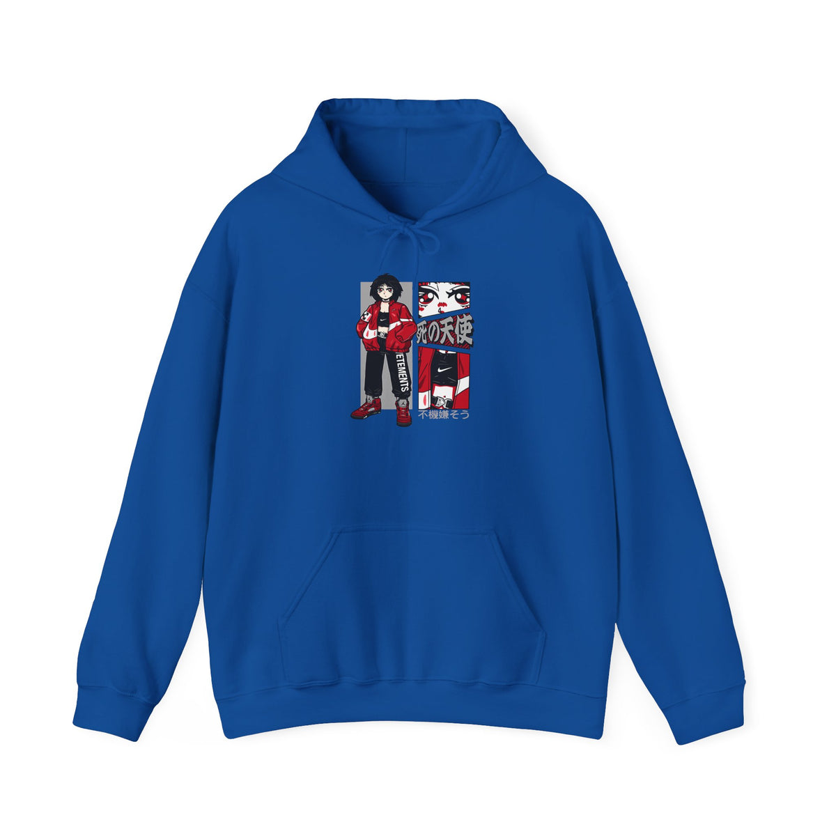 Anime Streetwear Red-Jacket Angel Hooded Sweatshirt