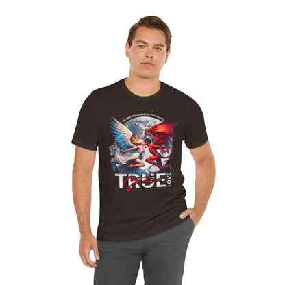 True Love Tee — Angel & Devil Heart Graphic T-Shirt