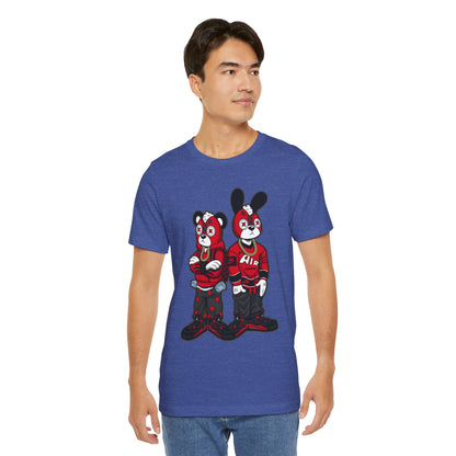Streetwear Cartoon Bear & Bunny Tee — Hip Hop Graphic T-Shirt