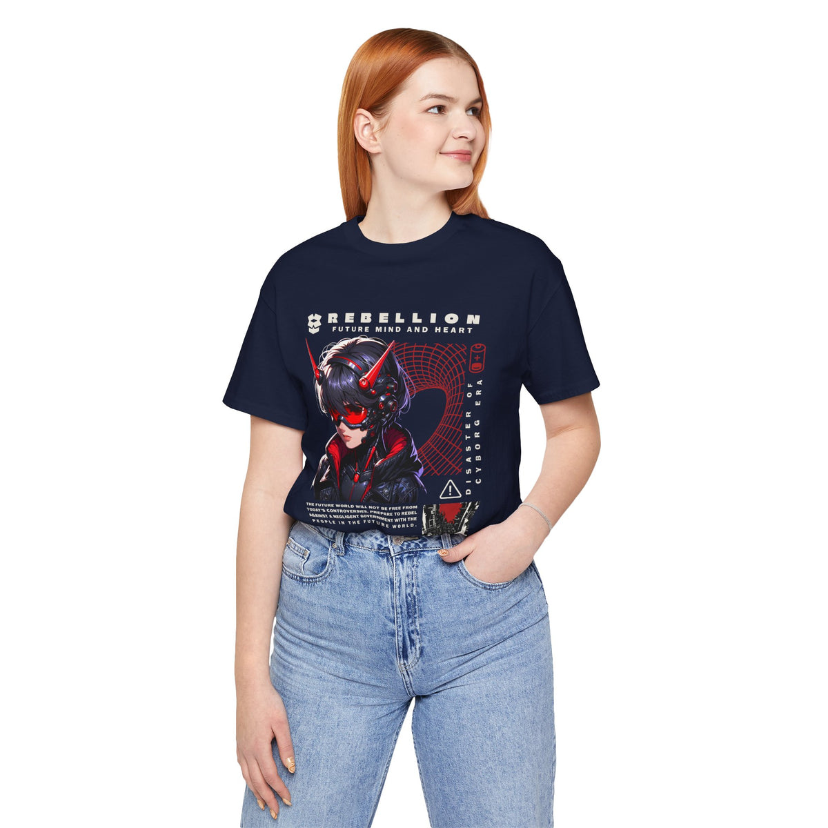 Anime Devil Girl Graphic Tee — "Rebellion" Cyberpunk Streetwear