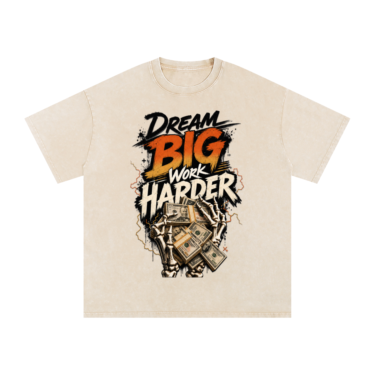 Dream Big, Work Harder Snow-Washed Cotton Tee