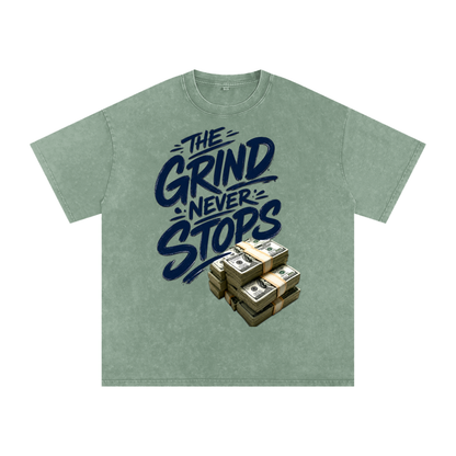 The Grind Never Stops Snow-Washed Cotton Tee