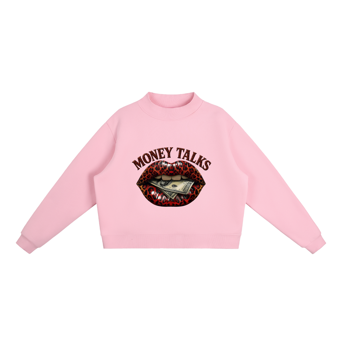 Money Talks Lips Oversized Graphic Sweatshirt