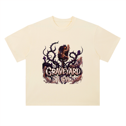 Graveyard Stories Gothic Horror Graphic Drop Shoulder Tee