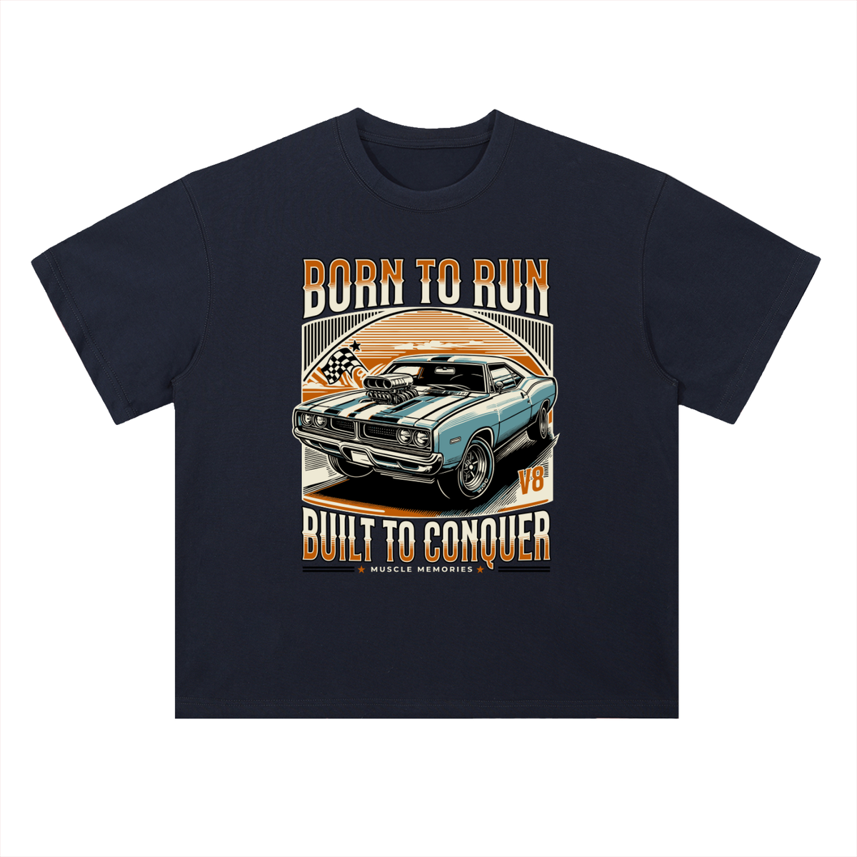 BORN TO RUN & CONQUER Cotton T-Shirt