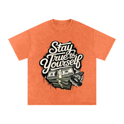 Stay True to Yourself Snow-Washed Cotton Tee