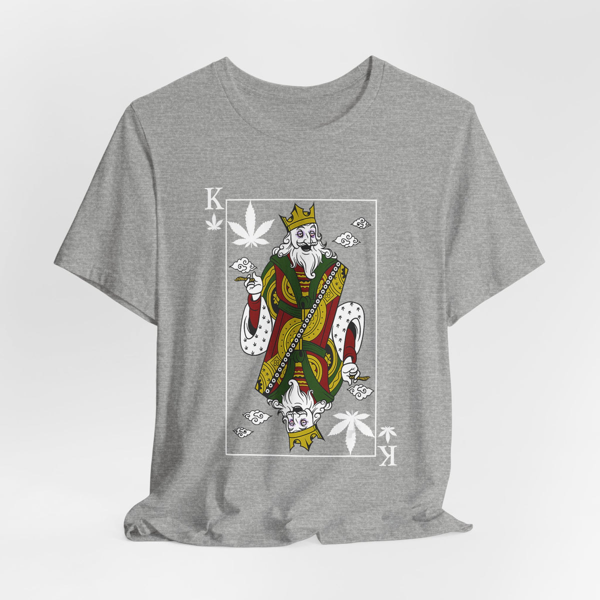 King of Leaves Graphic Tee — Playing Card Cannabis Design