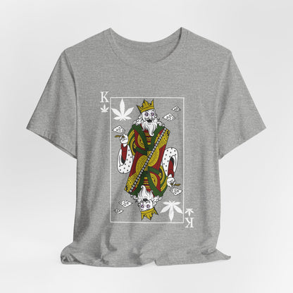 King of Leaves Graphic Tee — Playing Card Cannabis Design