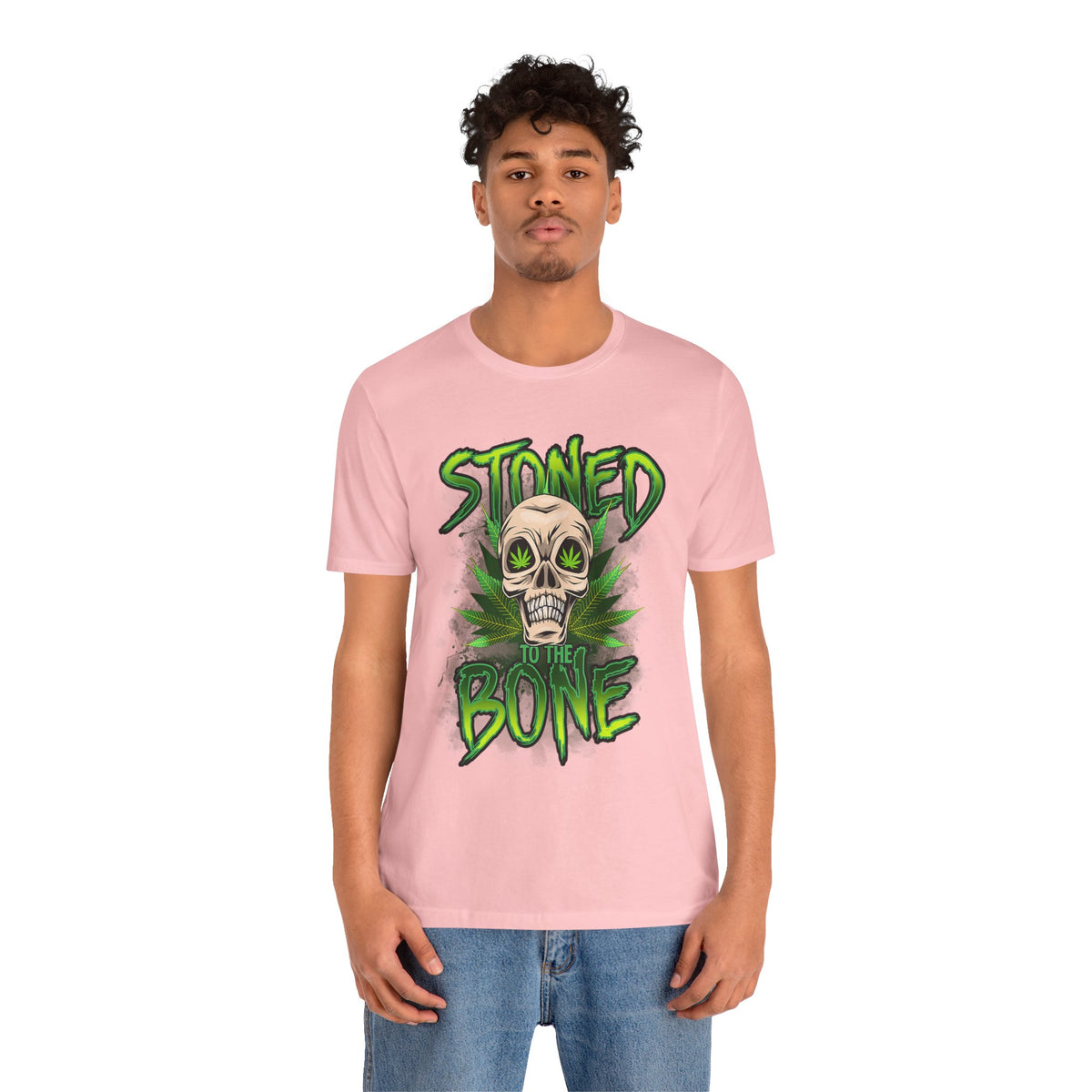 Stoned to the Bone Skull Tee — Cannabis Leaf Graphic T-Shirt