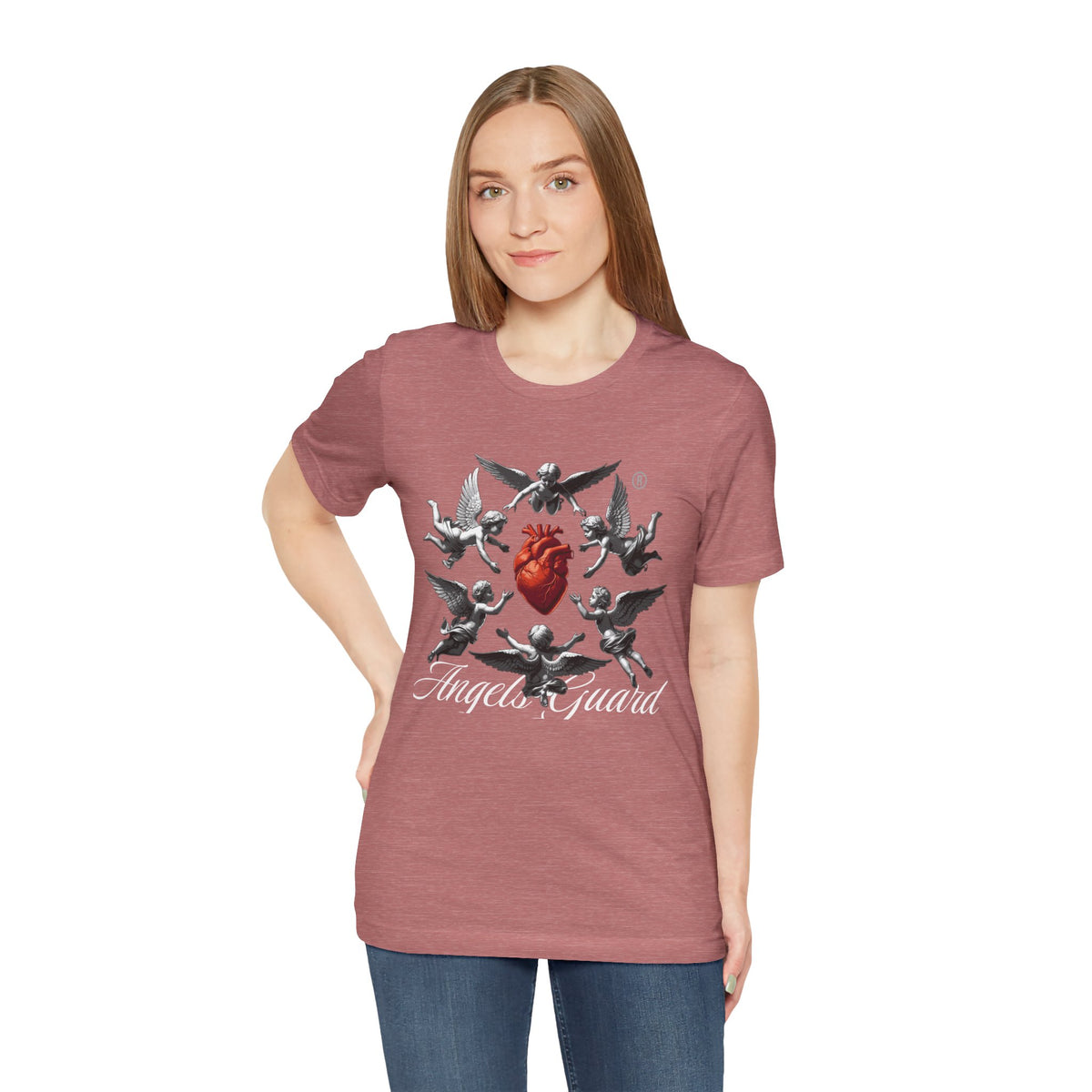 Angel Guard T‑Shirt — Sacred Heart & Cherub Graphic Tee