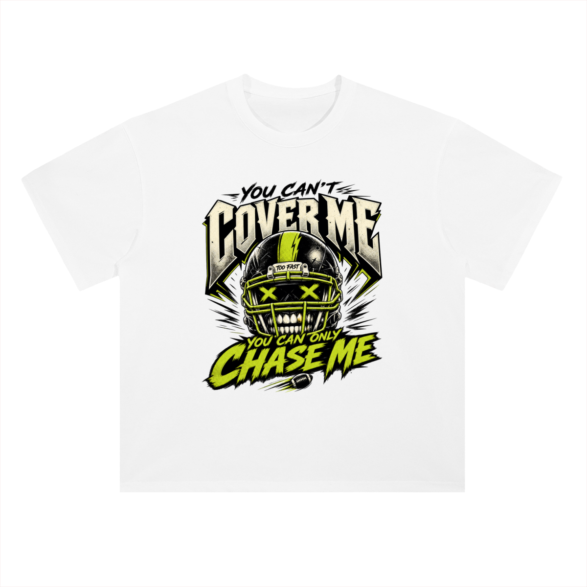 You Can Only Chase Me Skull Graphic Drop Shoulder Tee