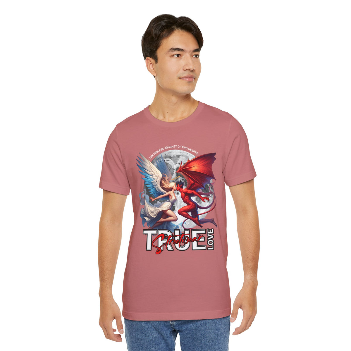 True Love Tee — Angel & Devil Heart Graphic T-Shirt