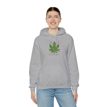 Cannabis Leaf Hoodie - "Get High" Retro Green Graphic Pullover