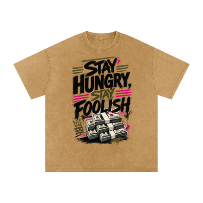 Stay Hungry & Foolish Snow-Washed Cotton Tee