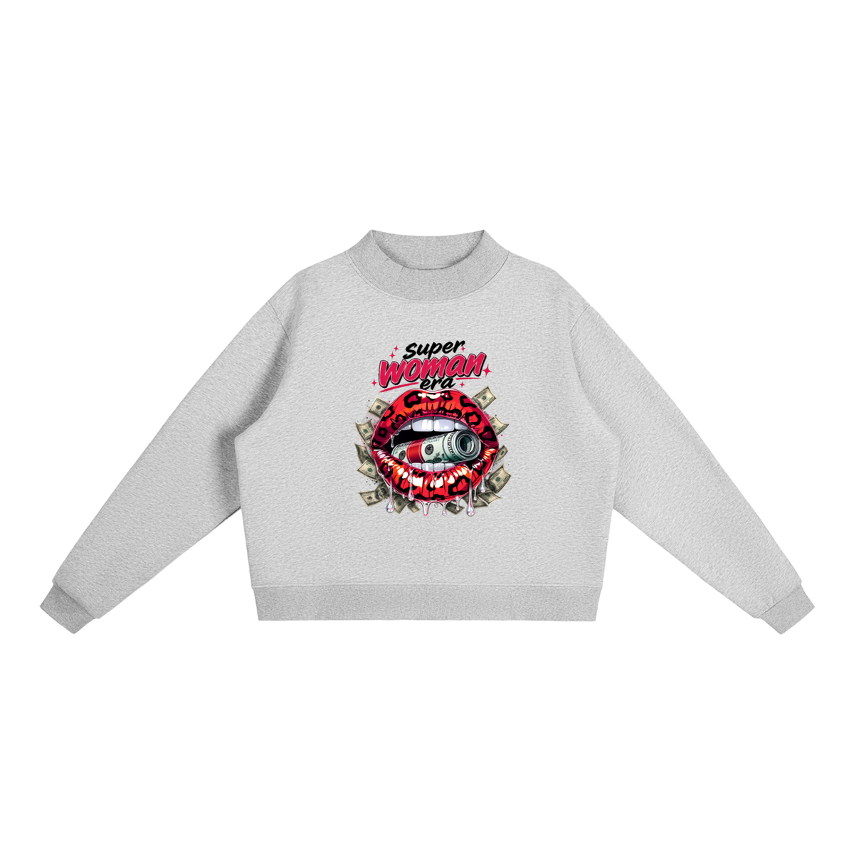 Super Woman Era Lips Oversized Graphic Sweatshirt