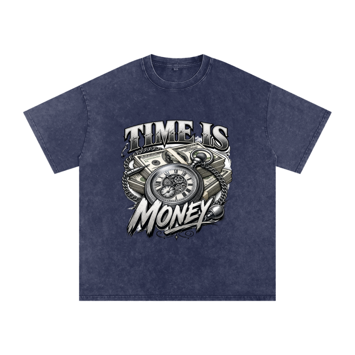 Time Is Money Snow-Washed Cotton Graphic Tee