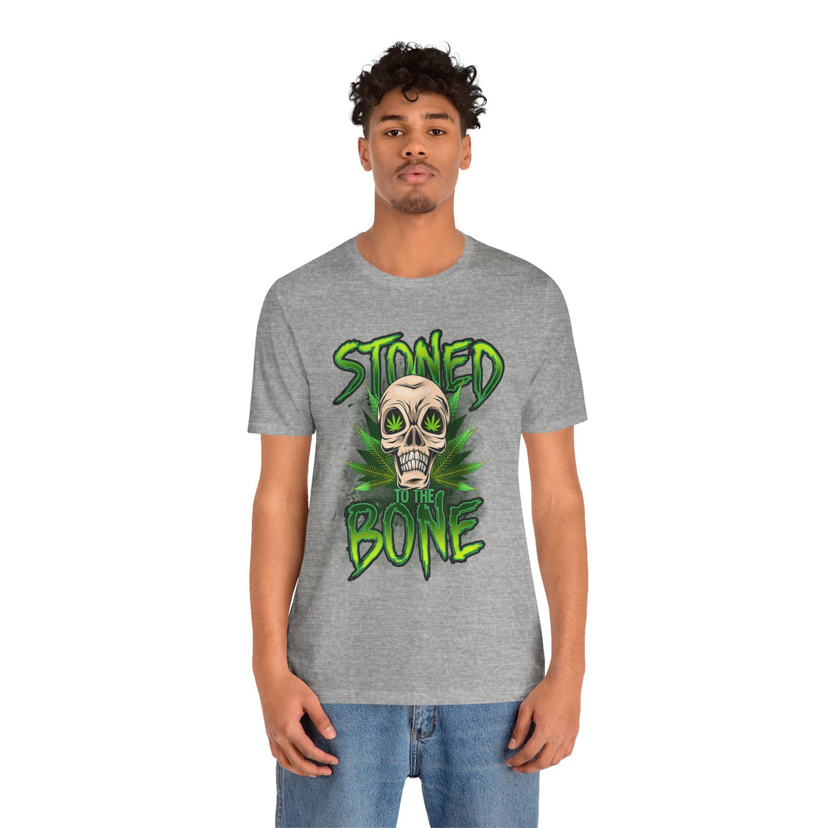 Stoned to the Bone Skull Tee — Cannabis Leaf Graphic T-Shirt