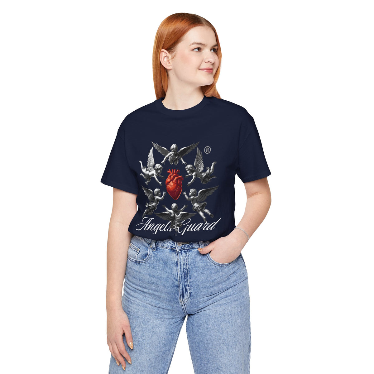 Angel Guard T‑Shirt — Sacred Heart & Cherub Graphic Tee