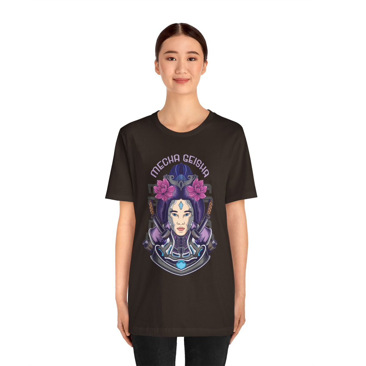 Mecha Geisha T-Shirt — Futuristic Asian-Inspired Graphic Tee