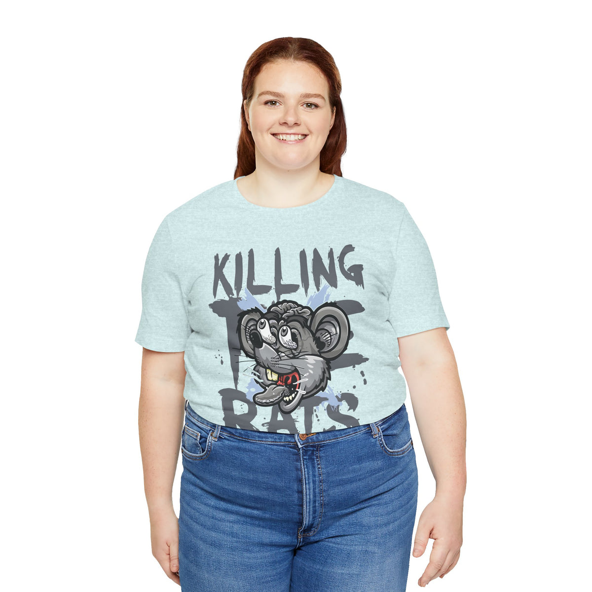 Killing Rats Graphic Tee – Edgy Cartoon Rat Skull Streetwear