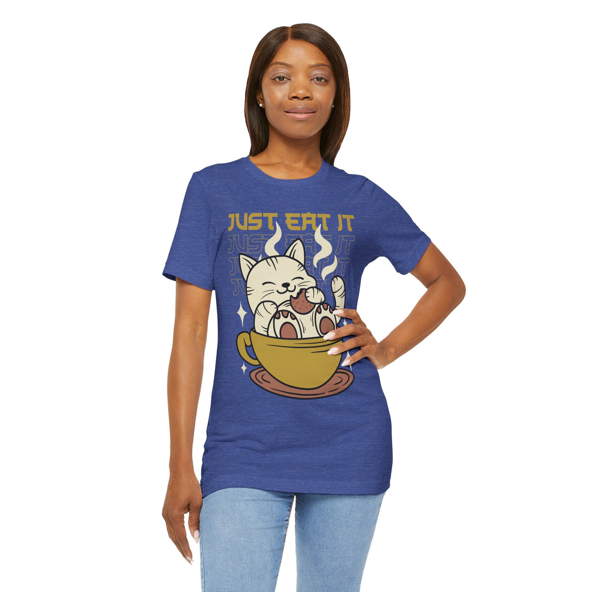 Just Eat It Cat Tee — Cute Kawaii Cat in Tea Cup T-Shirt