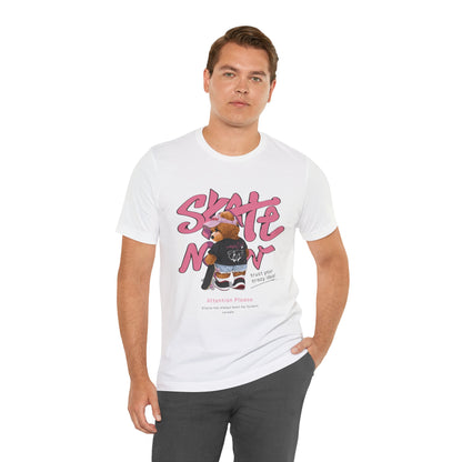 Skate Mom Bear Tee — Cute Pink Skateboard Graphic T-Shirt