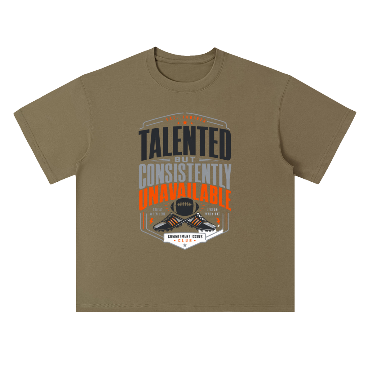 Talented but Unavailable Football Graphic Drop Shoulder Tee