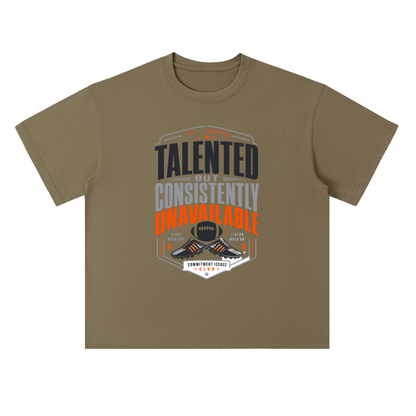 Talented but Unavailable Football Graphic Drop Shoulder Tee