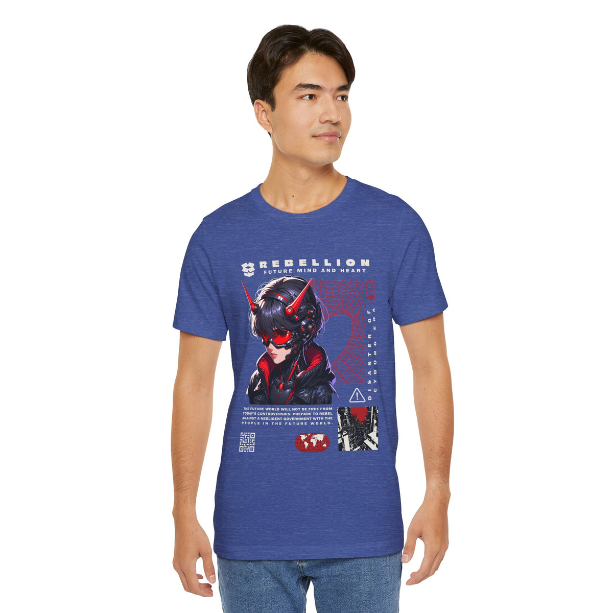 Anime Devil Girl Graphic Tee — "Rebellion" Cyberpunk Streetwear