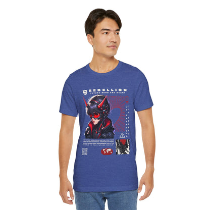 Anime Devil Girl Graphic Tee — "Rebellion" Cyberpunk Streetwear