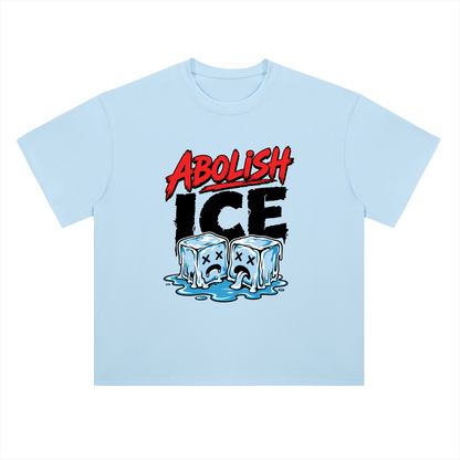 Abolish ICE Melting Ice Cubes Graphic Drop Shoulder Tee
