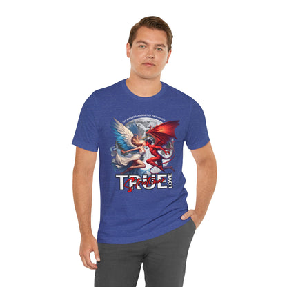 True Love Tee — Angel & Devil Heart Graphic T-Shirt