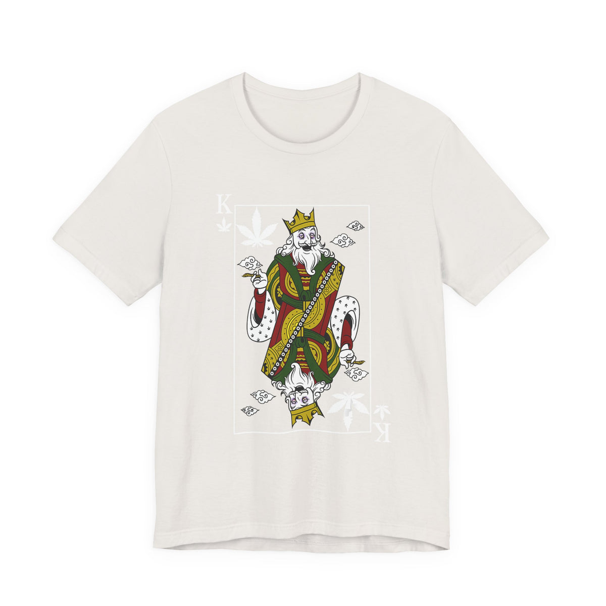 King of Leaves Graphic Tee — Playing Card Cannabis Design
