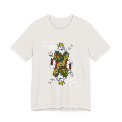 King of Leaves Graphic Tee — Playing Card Cannabis Design