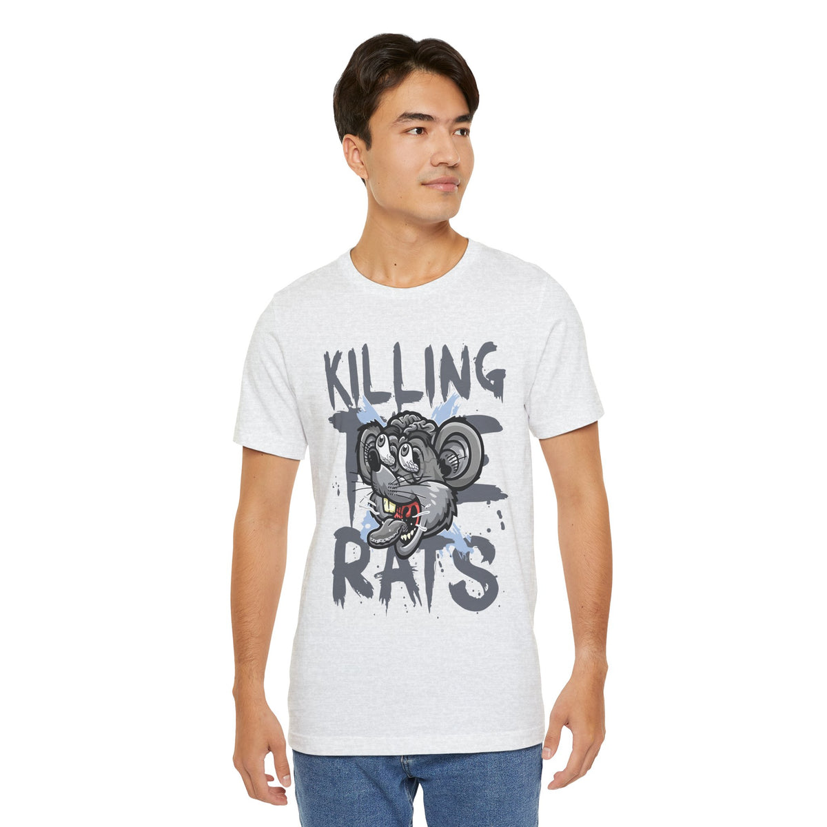 Killing Rats Graphic Tee – Edgy Cartoon Rat Skull Streetwear